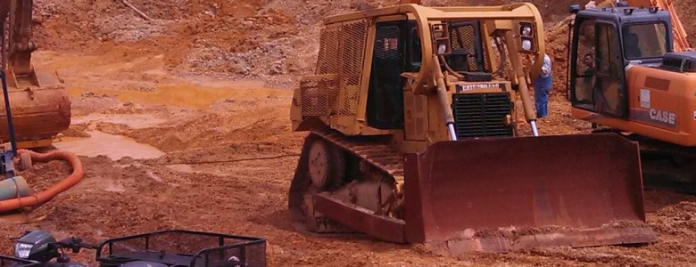 Construction site with different types of machinery